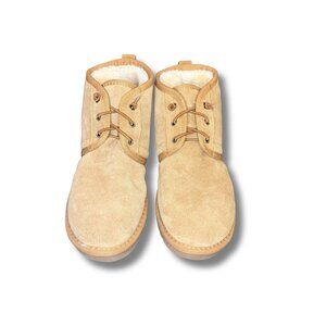 Aspen Genuine Suede Shearling Lined Winter Boots Tan Lace Up Size 10